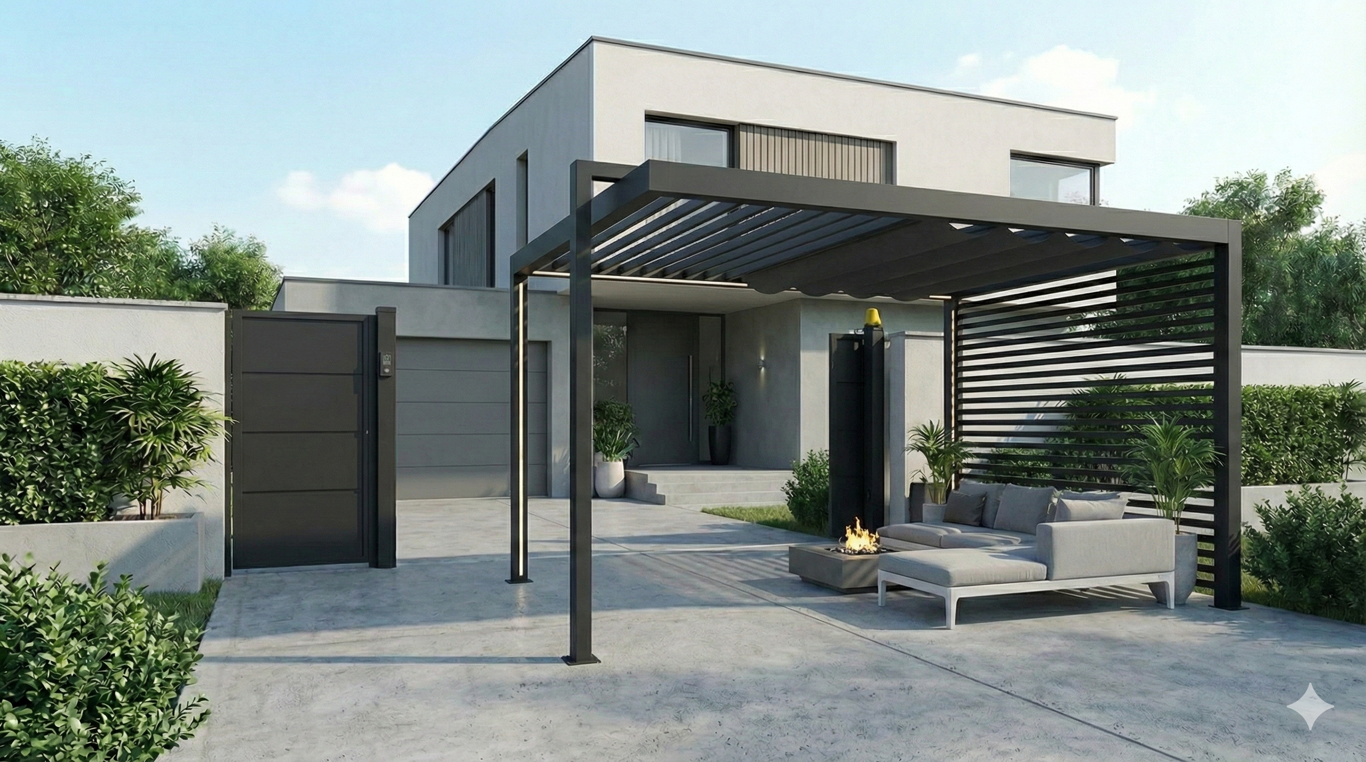 Wooden pergola structure
